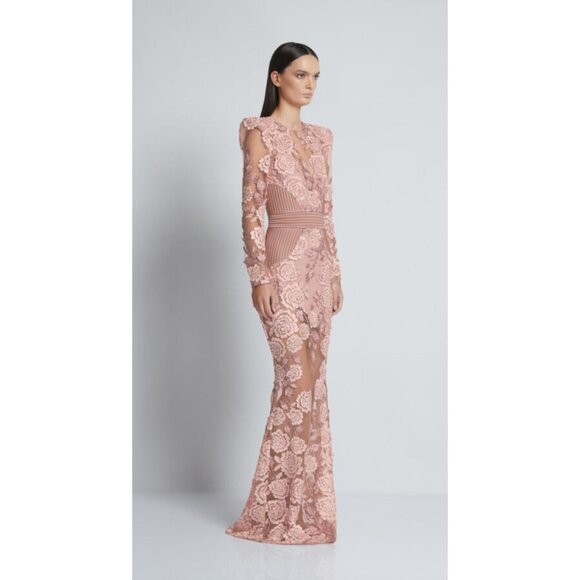 Zhivago Pink Floral Lace Maxi Dress - Picture 8 of 9